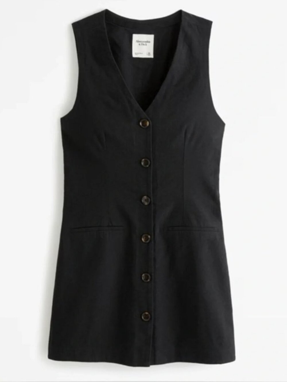 A&F Abercrombie & Fitch Linen Button Front Sleeveless Dress M